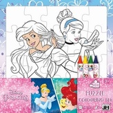 Omalovánkové puzzle s voskovkami Disney Princezny