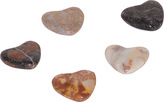 Small Foot Přírodní leštěné kameny ve tvaru srdce 5 ks