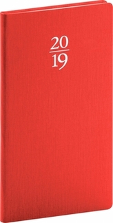 Kapesní diář Capys 2019, červený, 9 x 15