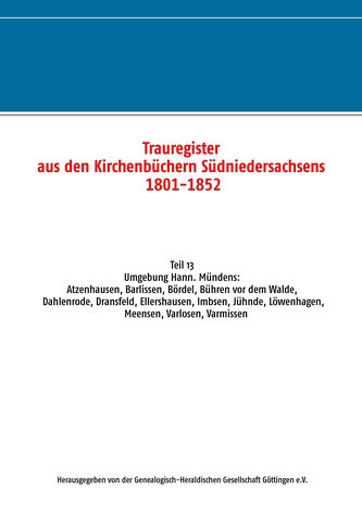 Trauregister aus den Kirchenbüchern Südniedersachsens 1801-1852