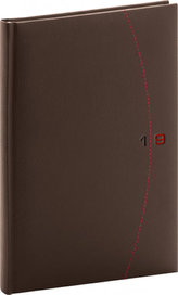 Týdenní diář Tailor 2019, hnědý, 15 x 21