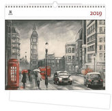 Luxusní dřevěný obrazový kalendář London