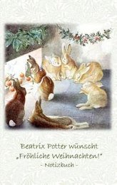 Beatrix Potter wünscht "Fröhliche Weihnachten!" Notizbuch ( Peter Hase )