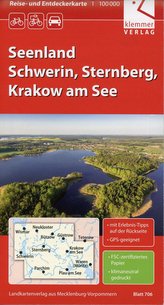 Reise- und Entdeckerkarte Seenland Schwerin, Sternberg, Krakow am See 1 : 100.000