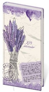 Diář A6 LYRA týdenní s gumičkou Lavender