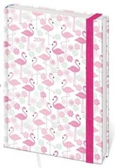 Diář A5 LYRA týdenní s gumičkou Flamingo
