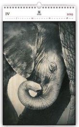 Luxusní dřevěný obrazový kalendář Little Elephant