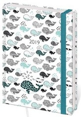 Diář 2019 A6 LYRA týdenní s gumičkou Whales