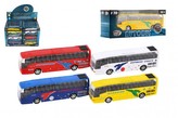 Autobus kov/plast 16cm na zpětné natažení 4barvy na bat. se zvukem v krabičce - 1 ks