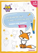 Zeichnen für Kindergartenkinder. Schritt für Schritt. Tiere