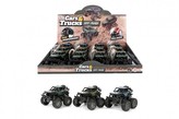 Auto monster truck mini plast 9x7cm odpružené na zpětné natažení 3 barvy 12ks v boxu