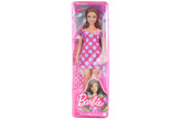 Barbie Modelka - růžové šaty s velkými puntíky GRB62