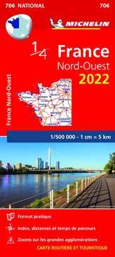 France Nord-Ouest. Straßen- und Tourismuskarte 1:500.000