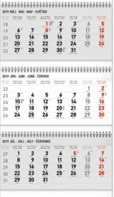 Tříměsíční kalendář standard skládací - nástěnný kalendář 2019