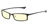 GUNNAR kancelářské dioptrické brýle PHENOM GRAPHITE/ obroučky v barvě ONYX / jantarová skla / dioptrie +1,5