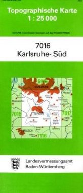 Topographische Karte Baden-Württemberg Karlsruhe-Süd