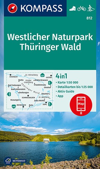 KOMPASS Wanderkarte 812 Westlicher Naturpark Thüringer Wald 1:50000