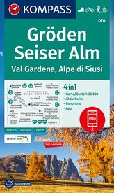 KOMPASS Wanderkarte 076 Gröden, Seiser Alm, Val Gardena, Alpe di Siusi 1:25000