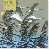 Adult Jigsaw Puzzle Robert Gillmor: Swans Flying Over the Reeds (500 Pieces)