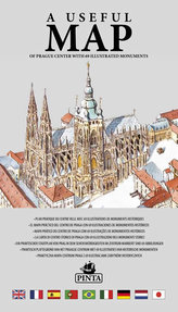 A USEFUL MAP - Praktická mapa centra Prahy s 69 ilustracemi historických památek (stříbrná)