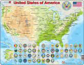 PUZZLE MAXI - Mapa USA - geografická/90 dílků