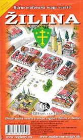 Žilina Ručne maľovaná mapa mesta