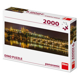 Karlův most v noci: panoramic puzzle 2000 dílků