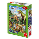 Svět dinosaurů: svítící neonové puzzle 100XL dílků