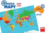 Puzzle mapy svět: puzzle 82 dílků