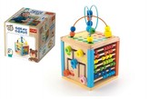 Kostka edukační dřevěná Wooden Toys v krabici 21x21x21cm 2+