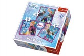 Puzzle 3v1 Frozen/Ledové Království 20x19,5cm v krabici 28x28x6cm