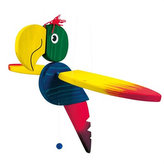 Papoušek - velký (dřevěná závěsná hračka)