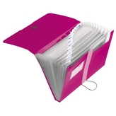 Herlitz - Spisové desky A4 s 12dílným organizérem, tmavě růžové