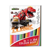 Blok barevných papírů A4 Dinotrux
