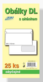 Obálky DL obyčejné s okénkem (bal.25ks)