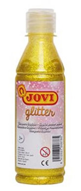 JOVI temperová barva glittrová 250 ml  v lahvi žlutá