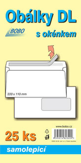 Obálky DL samolepicí s okénkem (bal. 25ks)