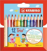 STABILO Trio, silná a krátká 12 ks Pouzdro