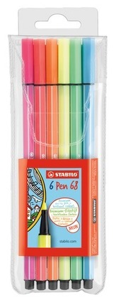 STABILO Pen 68 neon 6 ks Pouzdro