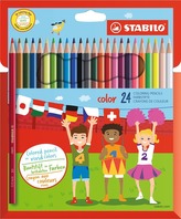STABILO color 24 ks Kartonové Pouzdro + neon barvy