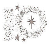 SIZZIX Thinlits vyřezávací  kovové šablony - zasnežené hvězdy 6 ks