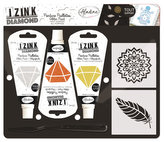 Dimantové barvy + šablony - sada Peříčka