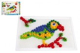 Mozaika sada plast barevná 400ks kloboučky+kolíčky v krabici 32x24x3,5cm
