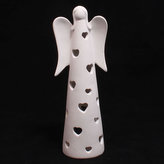 Svícen anděl bílá keramika 20cm