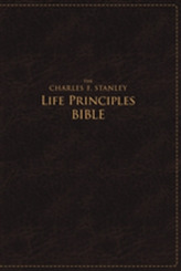  NASB, The Charles F. Stanley Life Principles Bible, Large Print, Leathersoft, Burgundy
