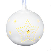 Porcelánová závěsná LED ozdoba - hvězda