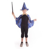 Plášť modrý s kloboukem dětský, Čarodějnice / Halloween