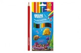 Pastelky barevné dřevo Ocean World trojhranné 12 ks v krabičce 9x20,5x1cm 12ks v krabici