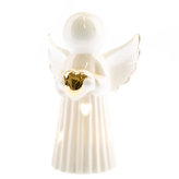 Porcelánový anděl se srdcem a LED světlem 16 cm