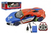 Auto RC sport racing plast 30cm na baterie + dobíjecí pack 2 barvy v krabici 44x18x22cm